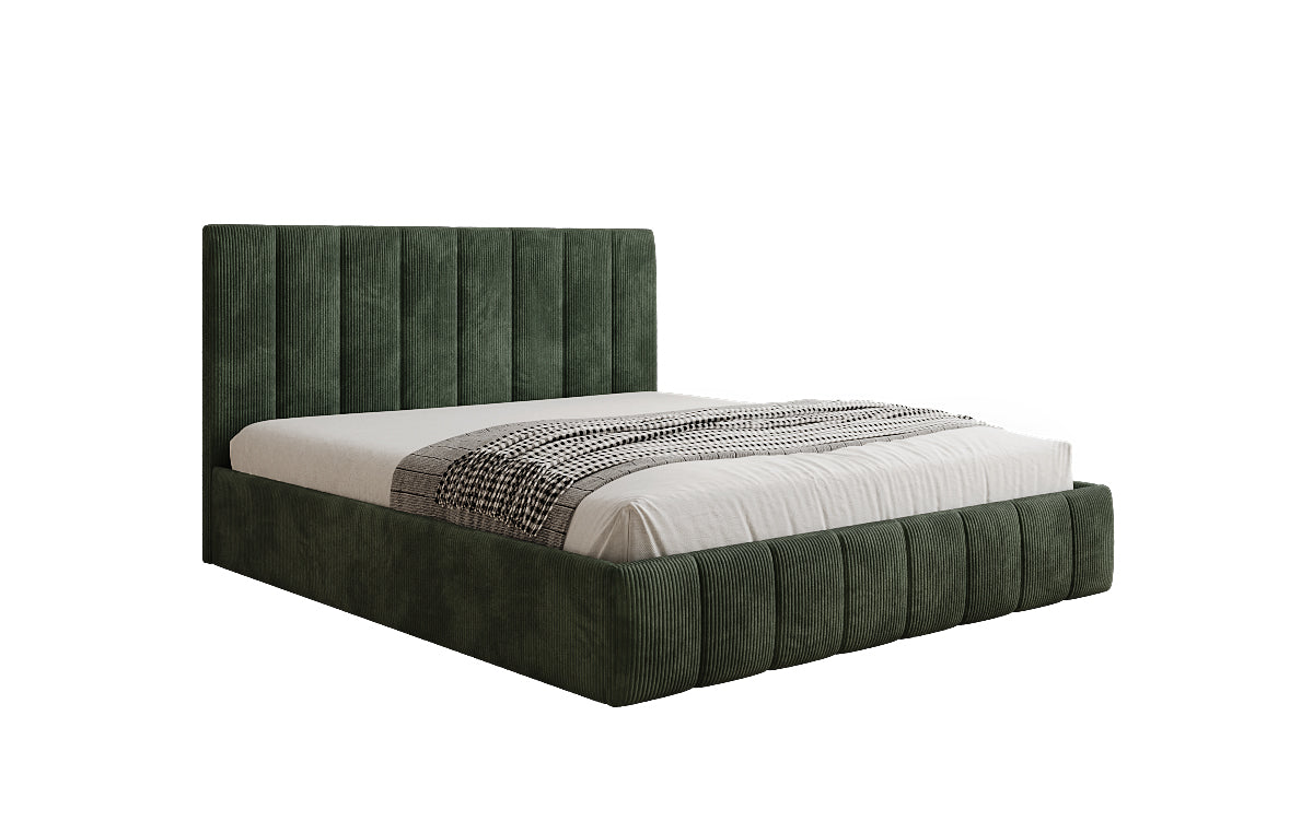 Designer Polsterbett Mila in Cord mit Stauraum