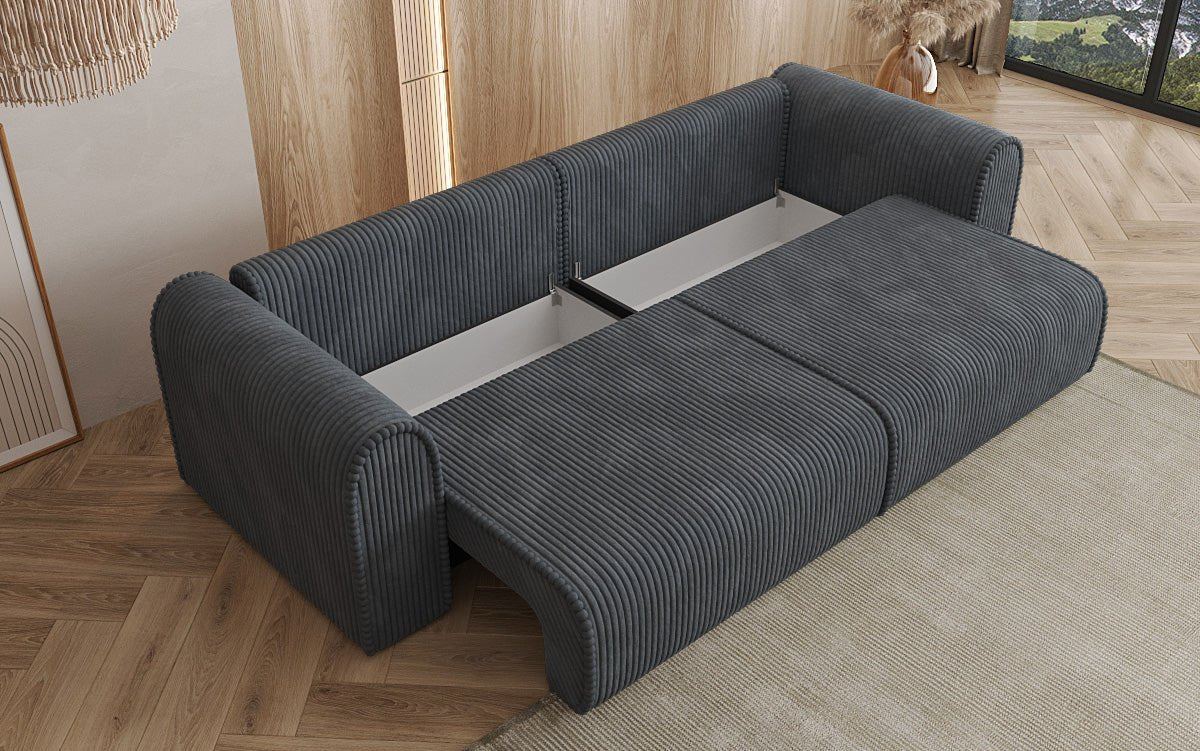 Designer Sofa Big Buddy 3 Sitzer mit Schlaffunktion und Stauraum in Breitcord