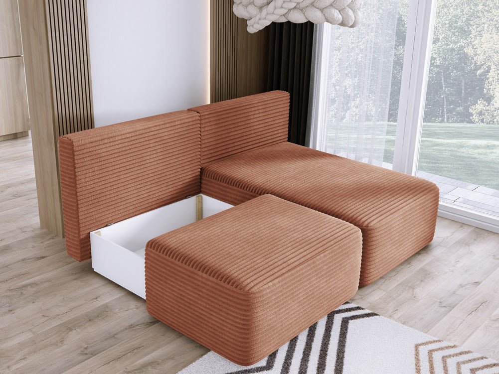 Designer Sofa Tilia Cord mit Schlaffunktion und Stauraum