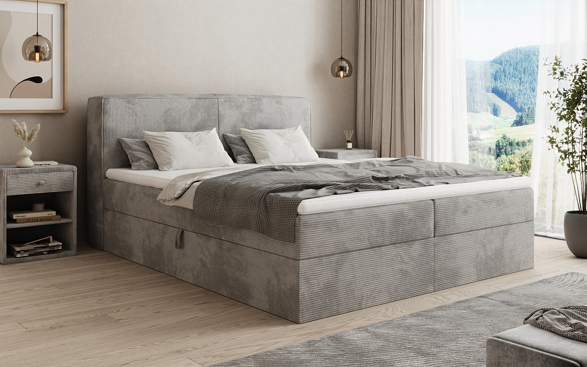 Boxspringbett Marea in Cord mit Stauraum