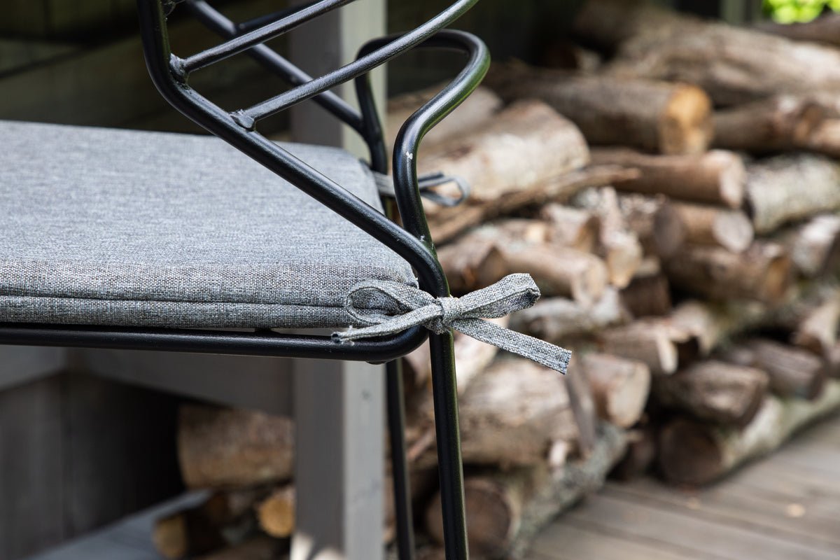 4er Set - Gartenstuhl Como aus Metall Schwarz