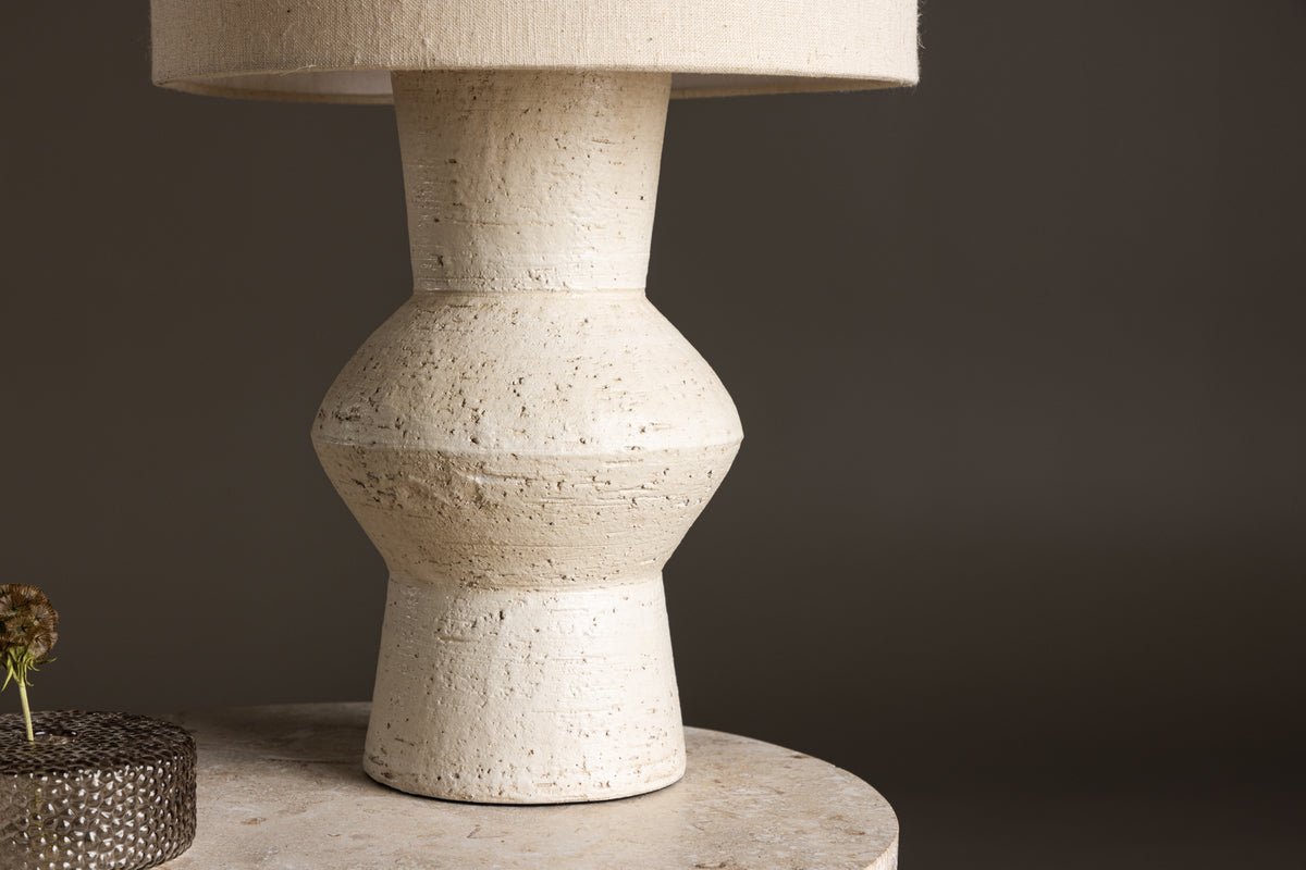 Tischlampe „Ivorya“ – Eleganter Look mit Terrakotta & Jute