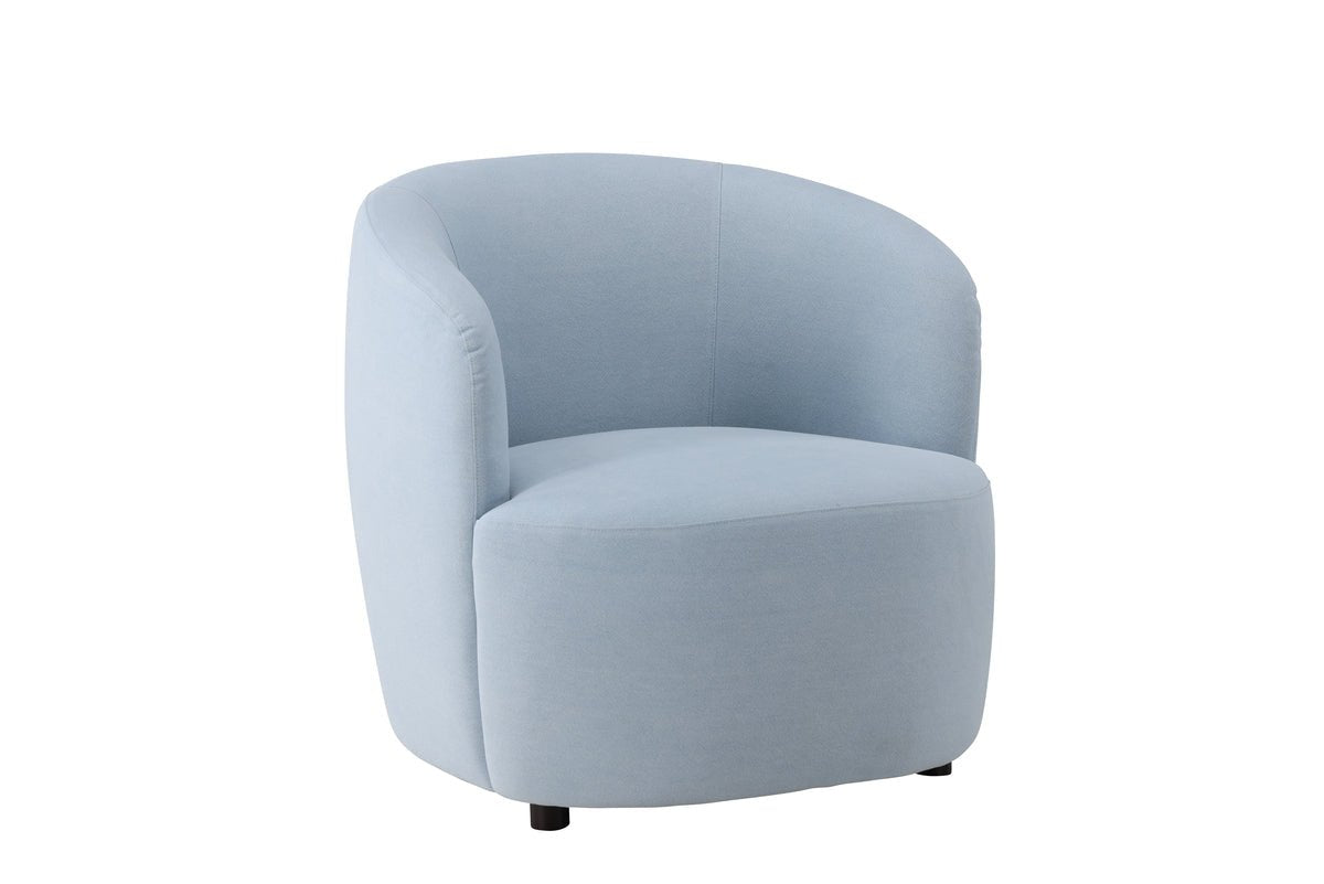 Sessel Bobby - Hellblauer Einzelsitzer in Birke