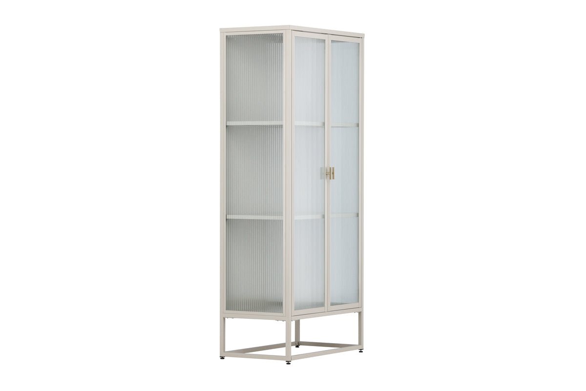 Kommode/Vitrine Lenora – Beige, Modern-Classy mit Retro-Akzent