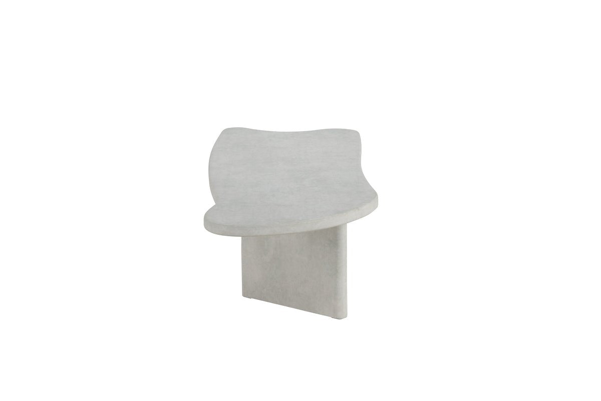 Couchtisch Adam - in Betonoptik Hellgrau mit asymmetrischem Design