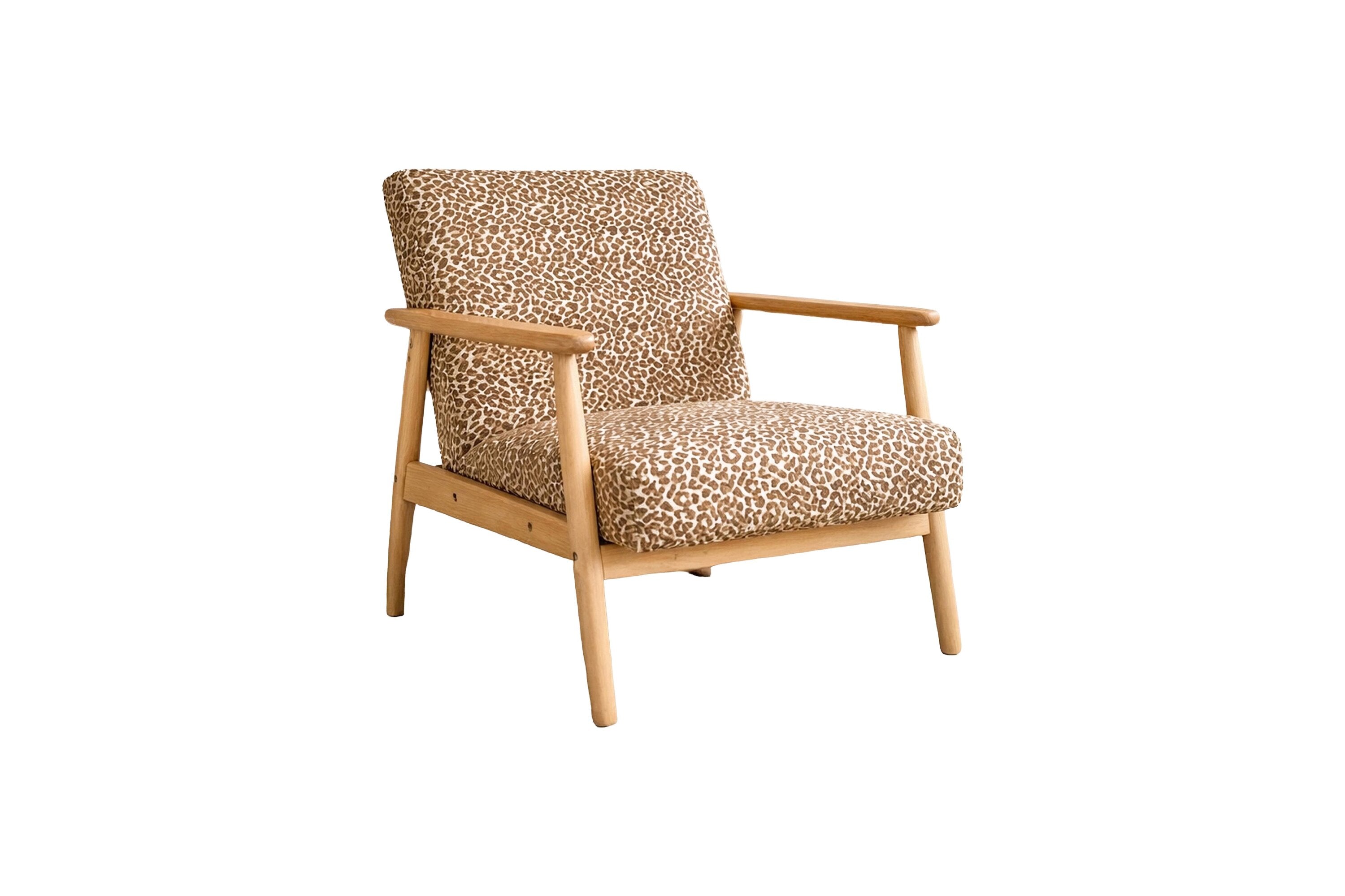 Sessel Lareen - aus Gummiholz mit Design-Bezug