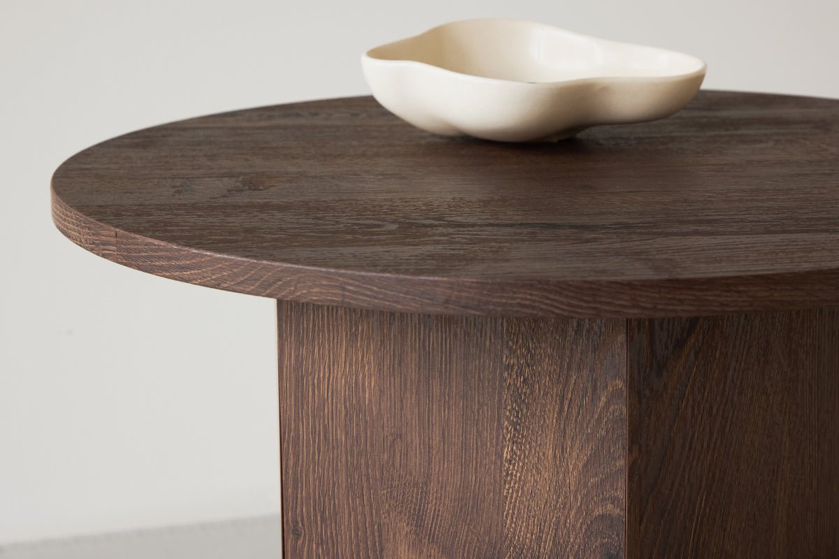 Couchtisch Keralo - stylischer Rundtisch in Holzoptik