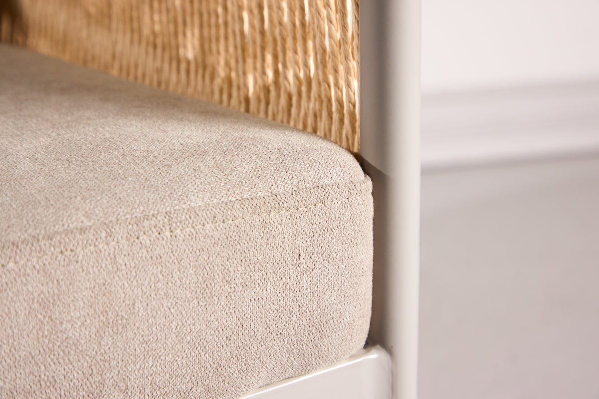 Sessel Jupiter - in Beige mit Leinenstruktur