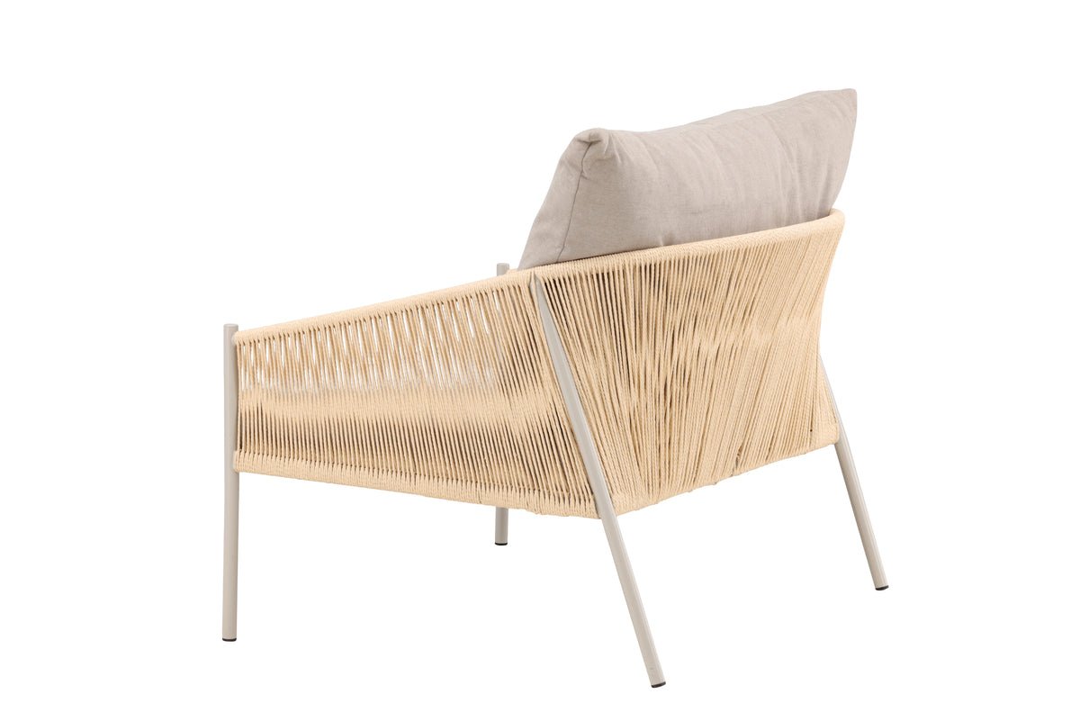 Sessel Jupiter - in Beige mit Leinenstruktur