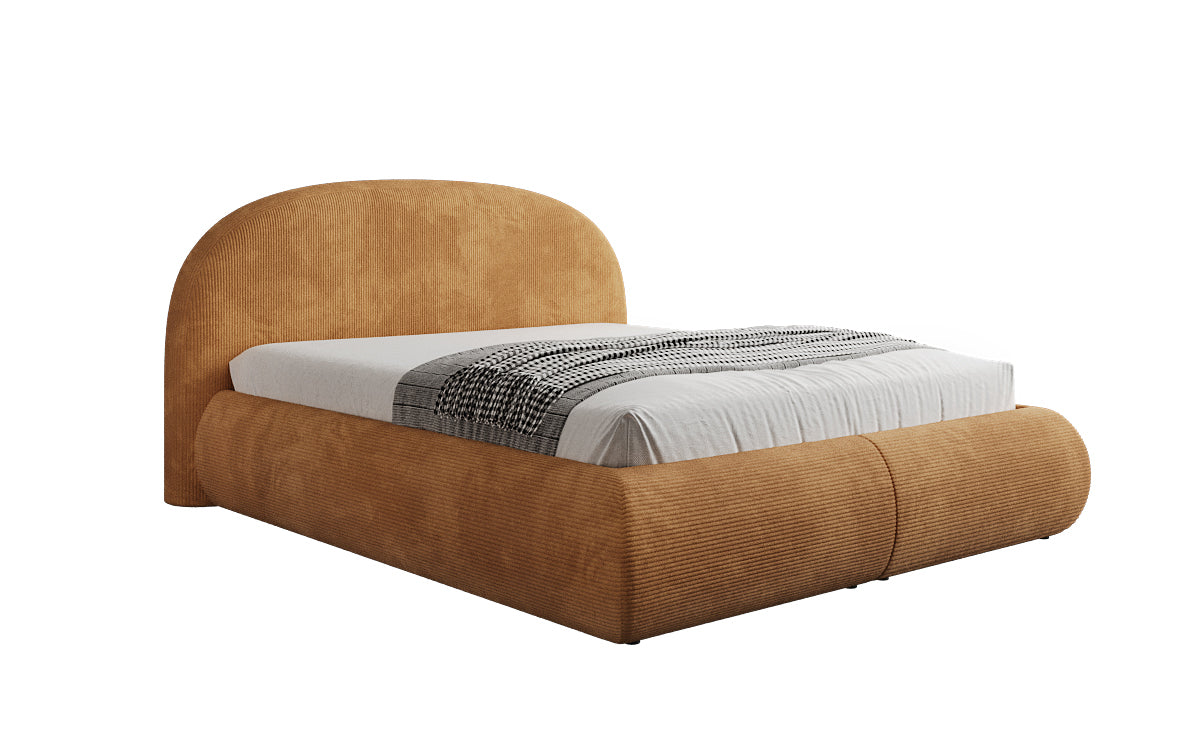 Designer Polsterbett Loop in Cord mit Stauraum