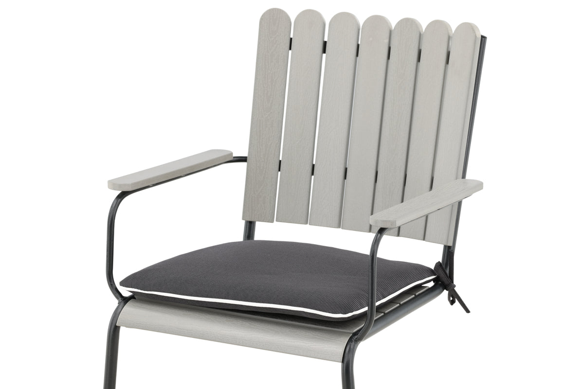 6er Set - Stuhlkissen Holly aus Polyester in Dunkelgrau