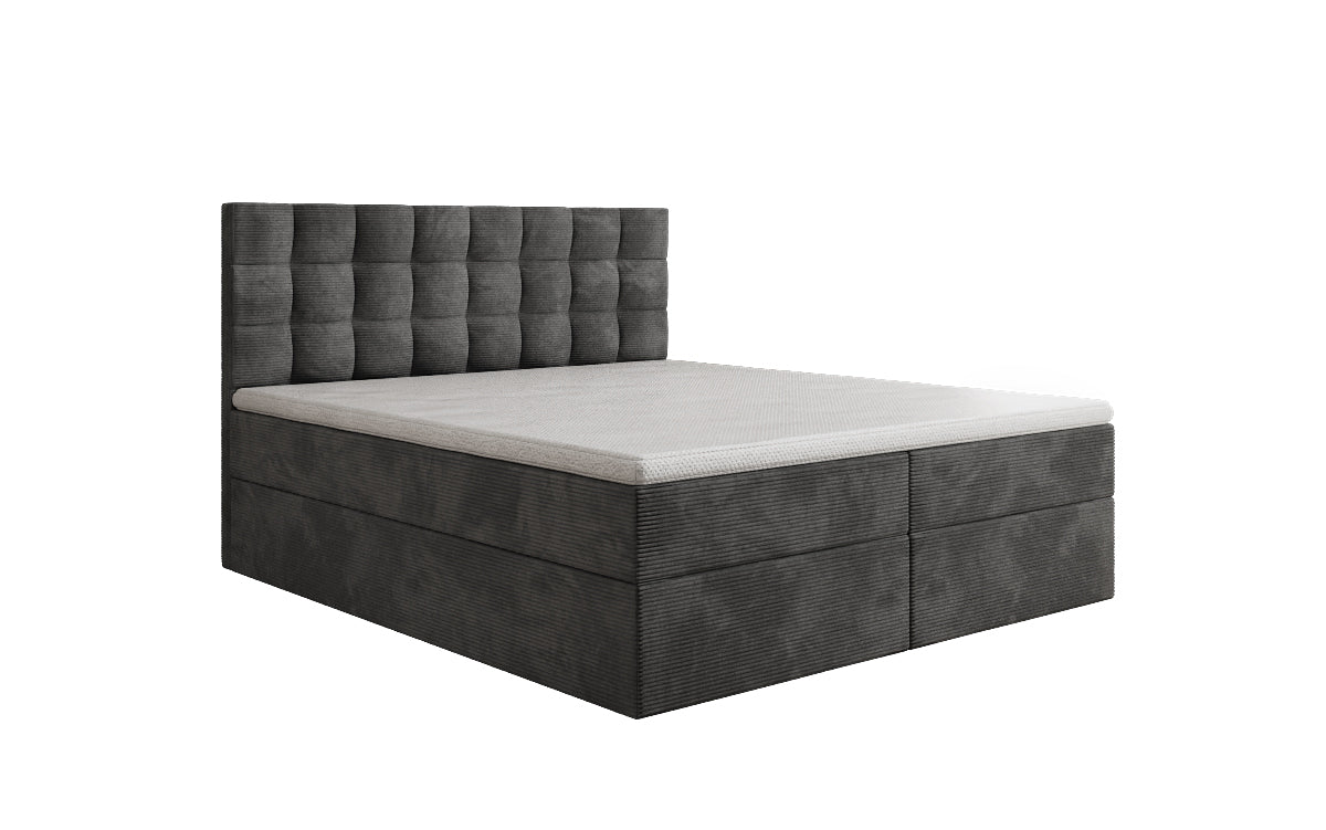 Boxspringbett Como in Cord mit Stauraum