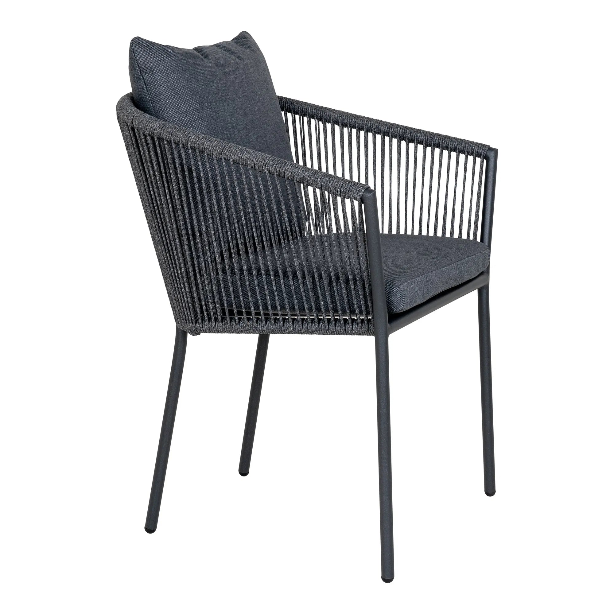 4-delige set - Tuinstoel Tavira Zwart/Grijs