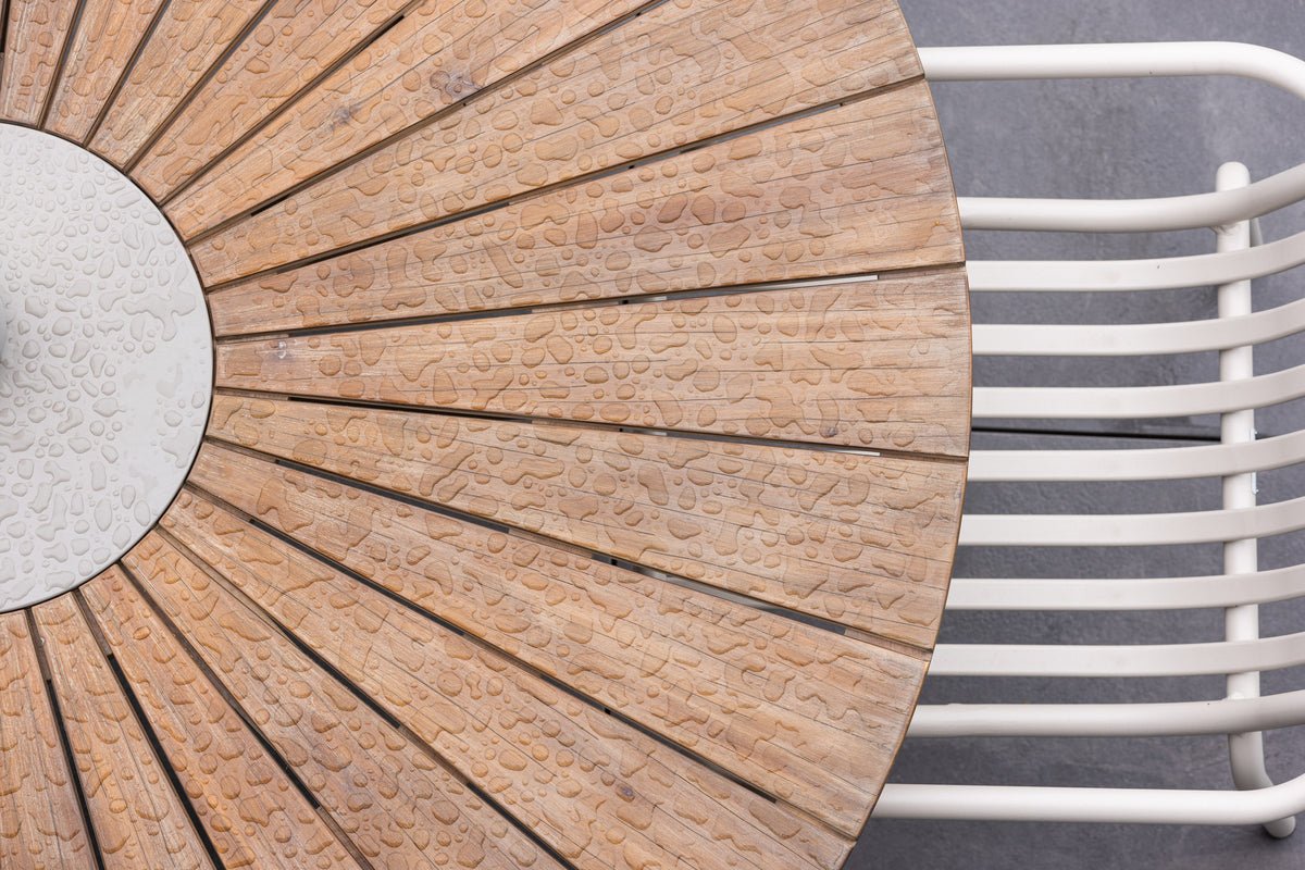 Garten Esstisch Rose - Ø 140cm aus braunem Akazienholz