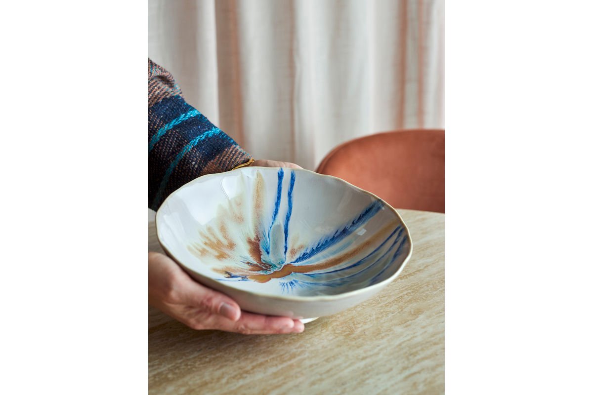Schale Elora – Steingut mit reaktiver Glasur in sanften Naturtönen
