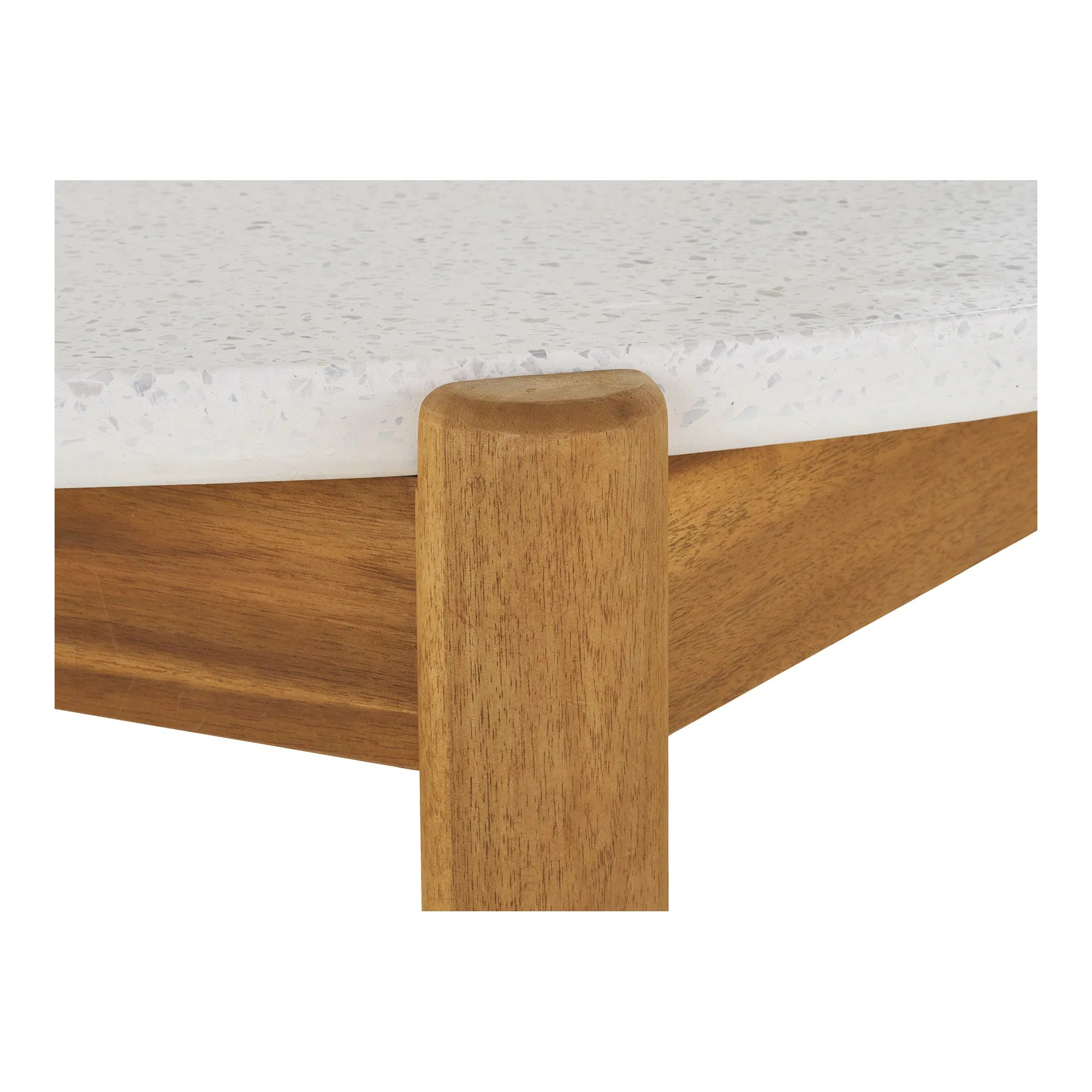 Garten Esstisch Lisa – Akazie & Terrazzo in Natur/Weiß, ø120 cm
