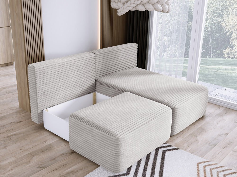 Designer Sofa Tilia Cord mit Schlaffunktion und Stauraum