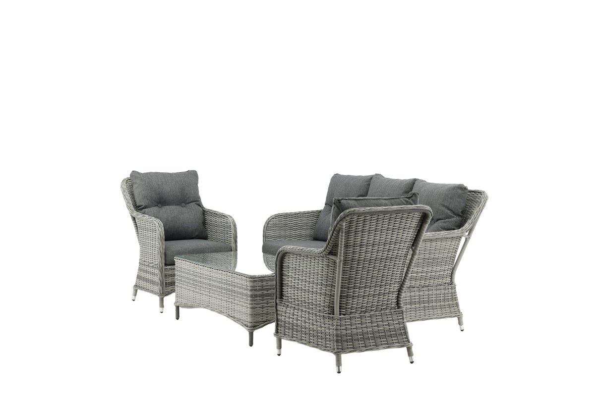 Garten Sofa-Set Ravion – 4-teilig mit Tisch in Grau