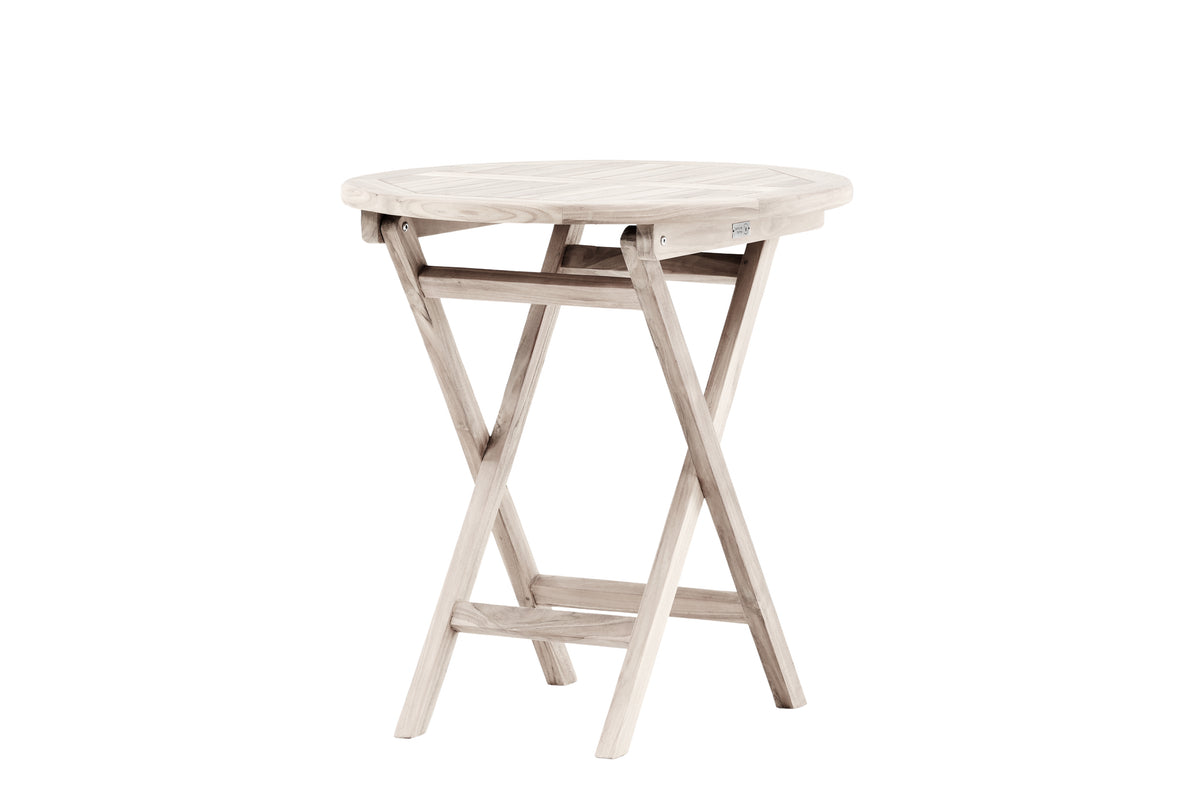 Kaffeetisch Greek - Ø70 aus Teakholz in Weiß