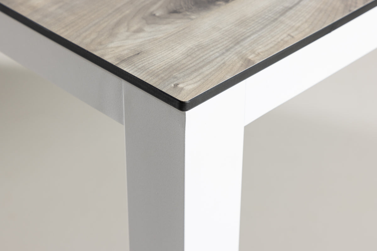 Gartentisch Kisiwa - ein weiß grauer Esstisch in rechteckiger Form