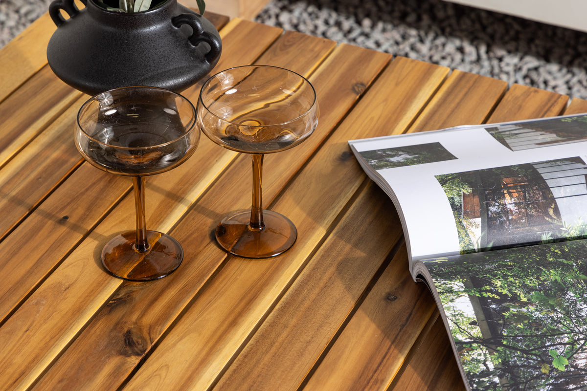 Garten Couchtisch Berit - Mit Tischplatte aus Akazie in Natur-Optik