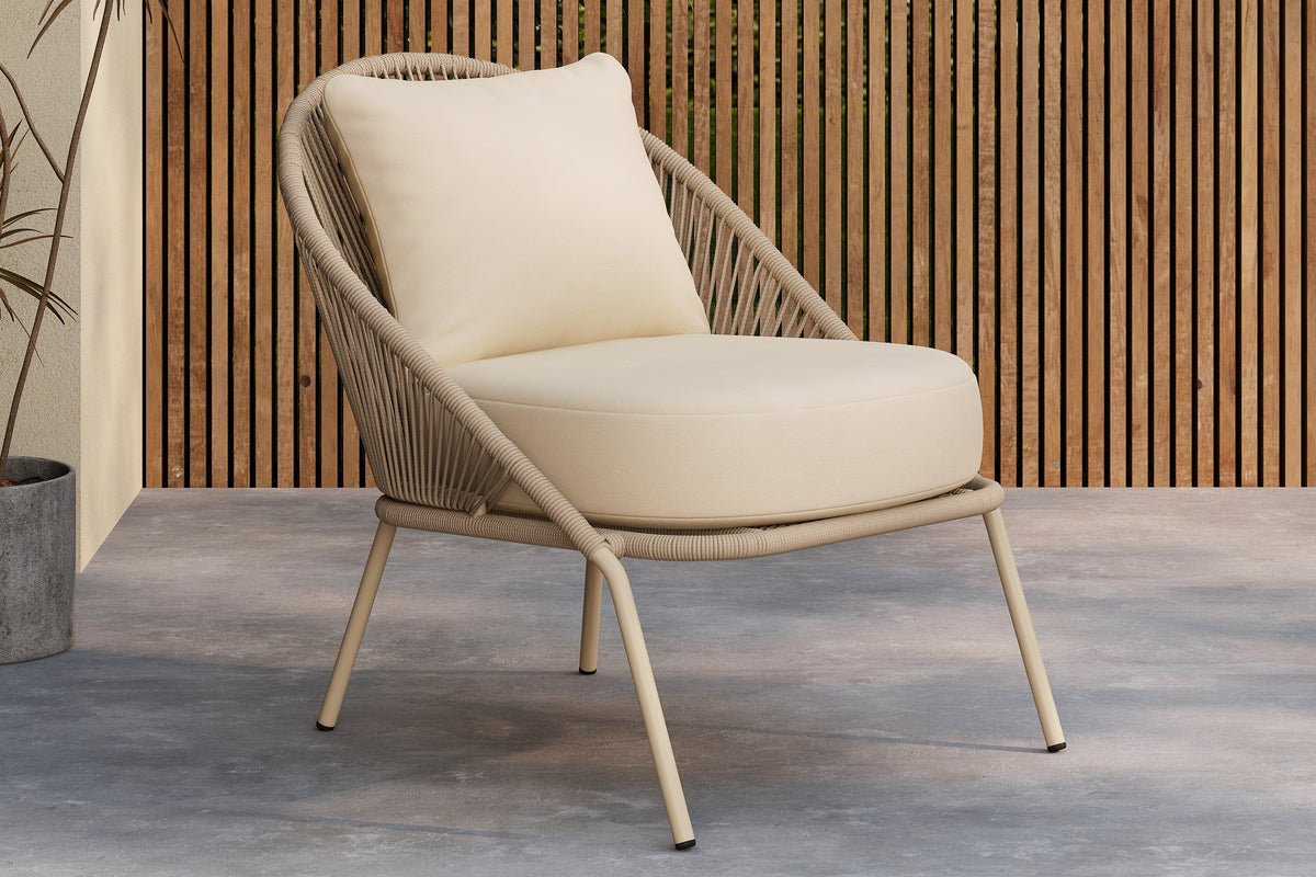 2er Set - Garten Loungesessel Orlina in Beige