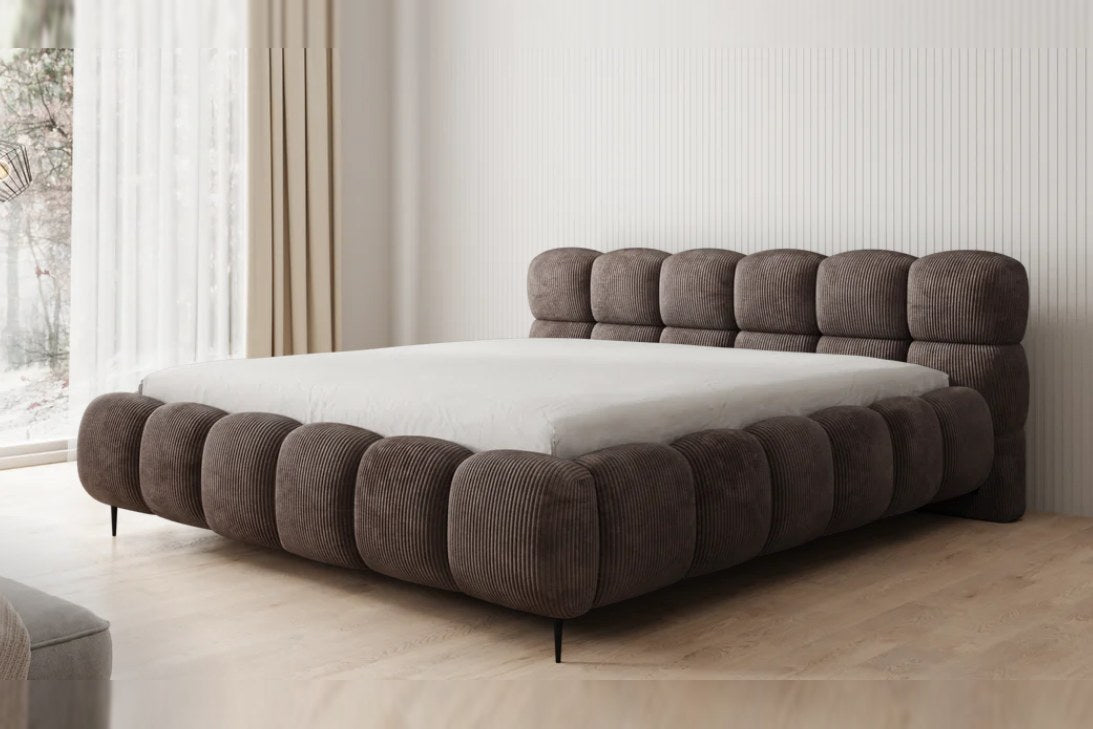 Outlet Polsterbett Boston 180x200 in Cord Braun
