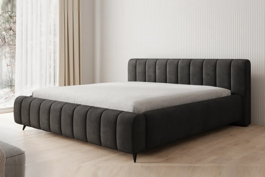 Outlet Polsterbett Selene 180x200 in Samt Anthrazit