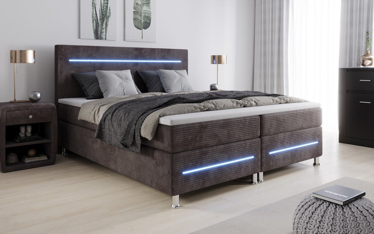 Boxspringbett Sejour mit LED in Cord
