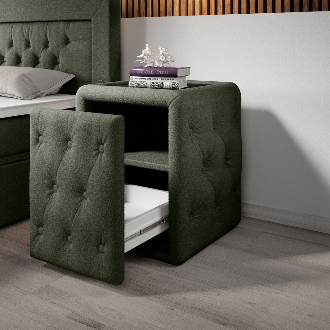 Designer Nachttisch Josy in Bouclé