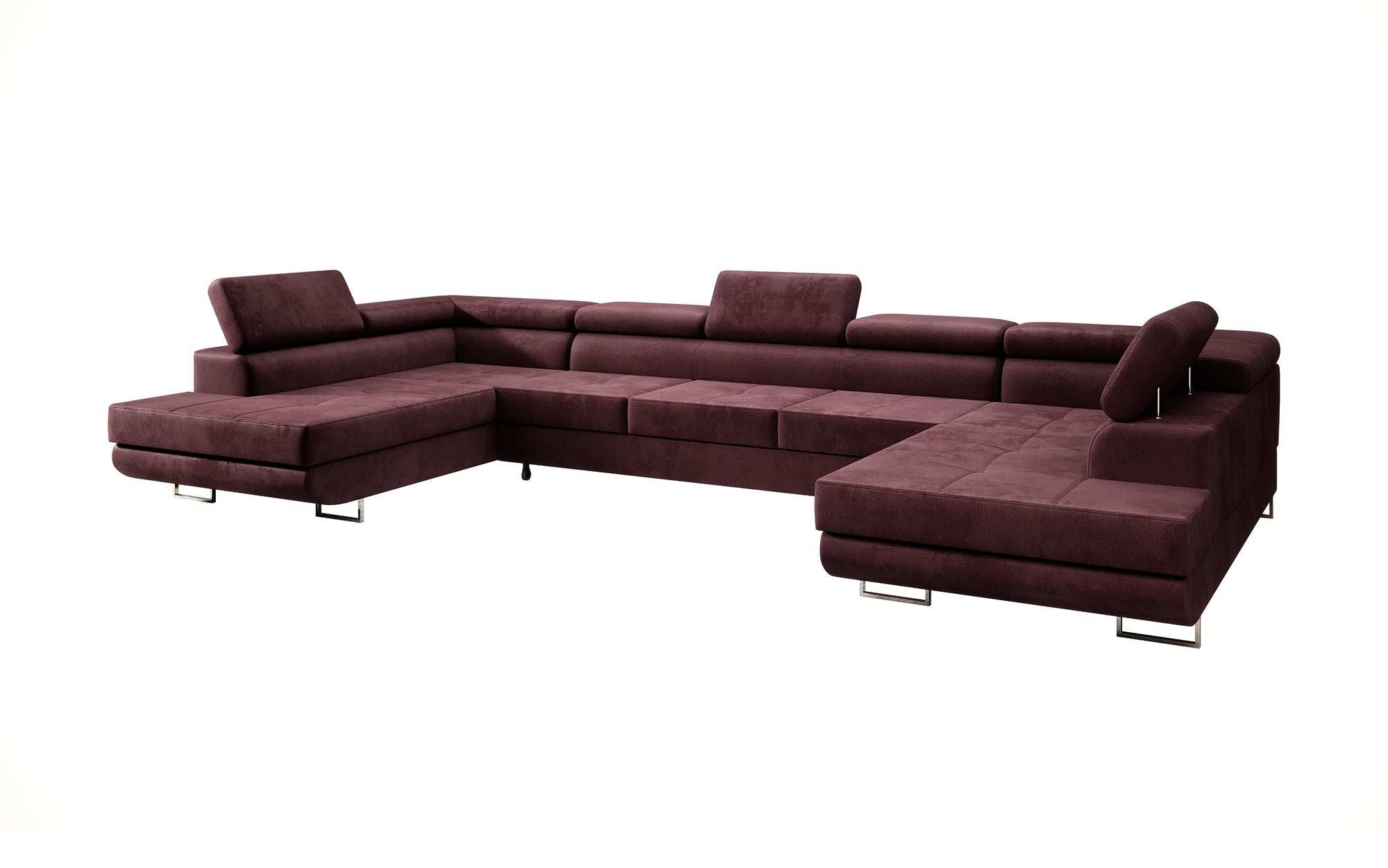 Designer Sofa Taormina mit Schlaf- und Klappfunktion in Samt oder Kunstleder