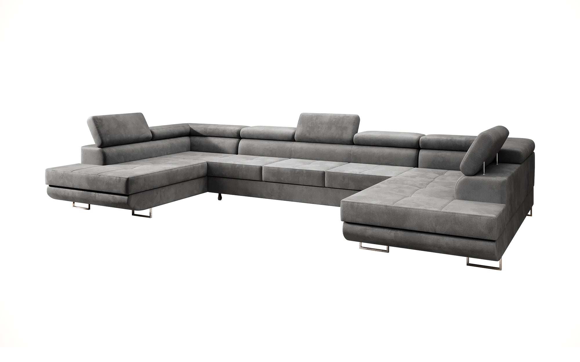 Designer Sofa Taormina mit Schlaf- und Klappfunktion in Samt oder Kunstleder
