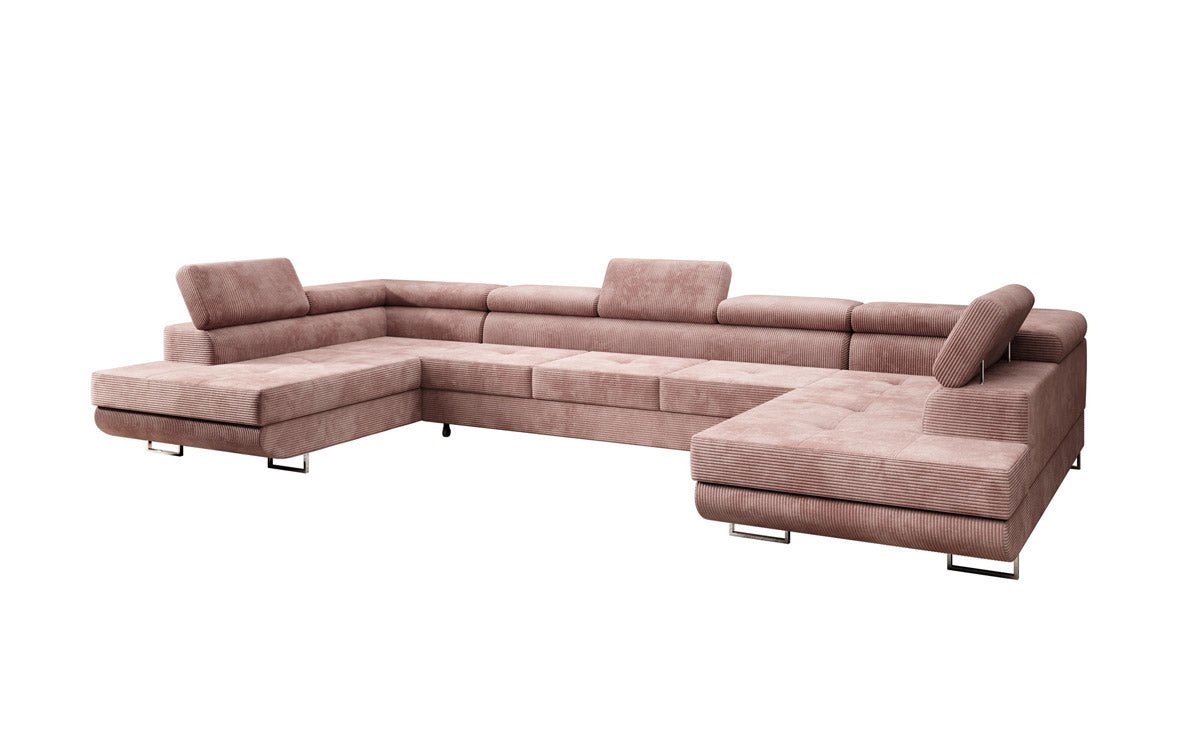 Canapé designer Taormina avec fonction couchage et rabattable en Côtelé