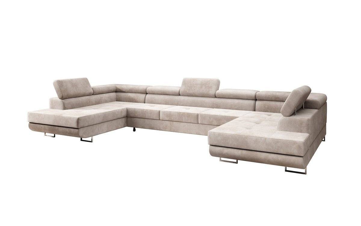 Canapé designer Taormina avec fonction couchage et rabattable en Côtelé