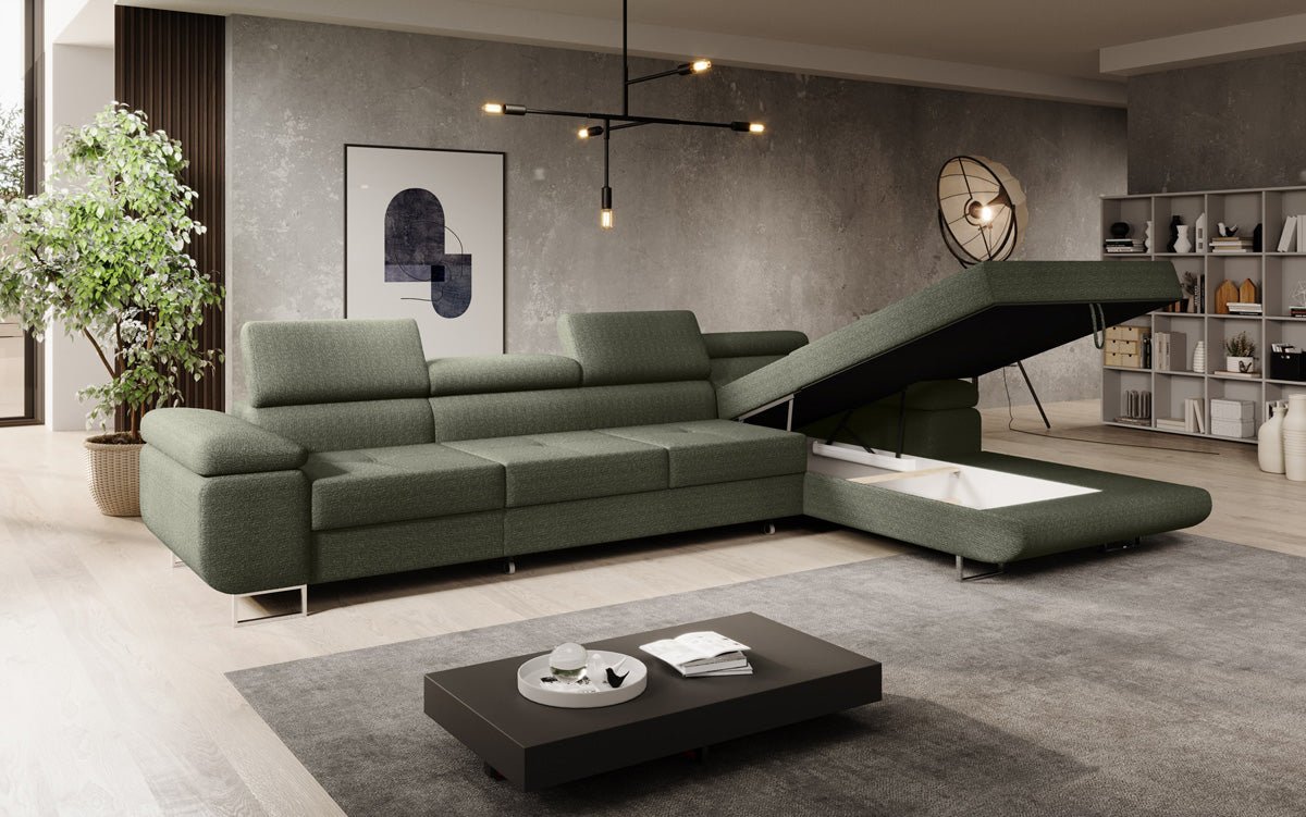 Designer Sofa Calvera Maxi mit Schlaf- und Klappfunktion in Bouclé