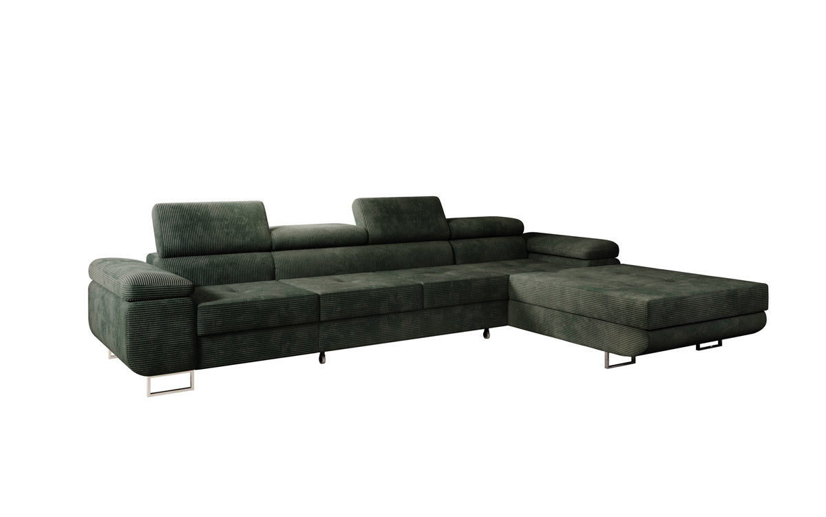 Canapé designer Calvera Maxi avec fonction couchage et rabattable en Côtelé