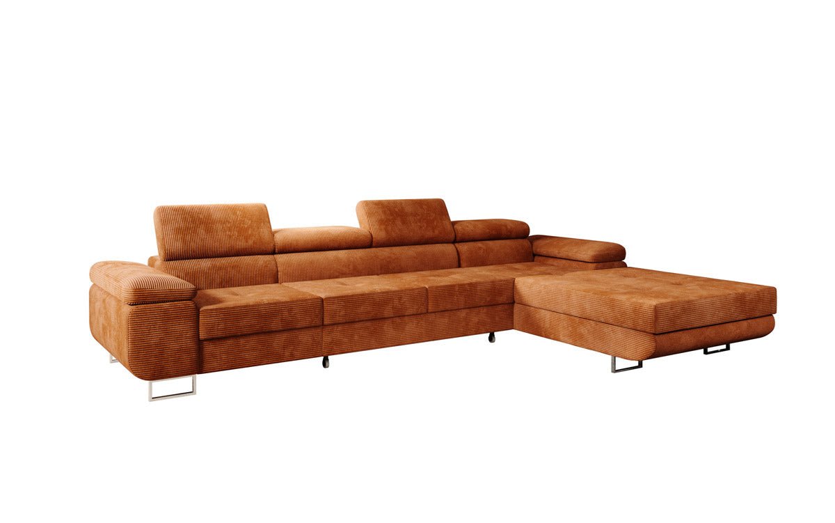 Canapé designer Calvera Maxi avec fonction couchage et rabattable en Côtelé