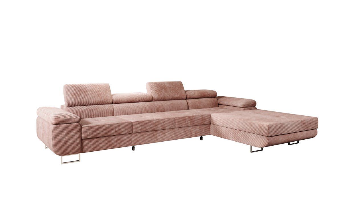 Canapé designer Calvera Maxi avec fonction couchage et rabattable en Côtelé