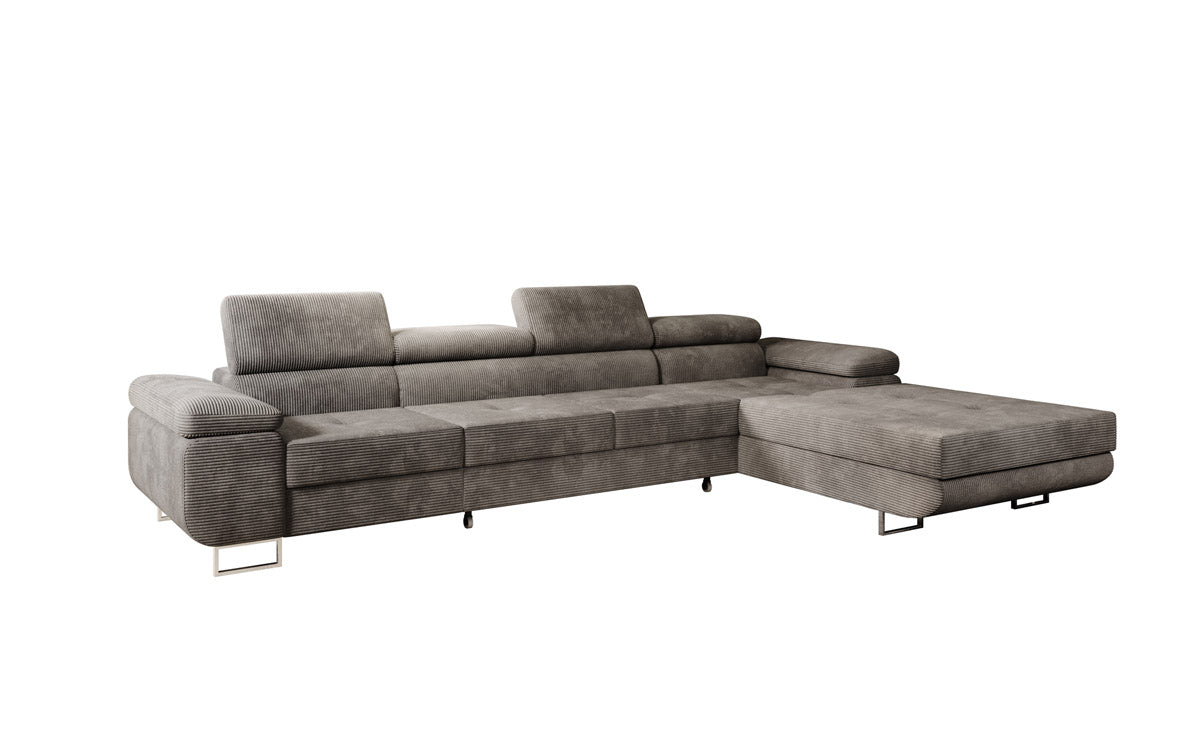 Canapé designer Calvera Maxi avec fonction couchage et rabattable en Côtelé