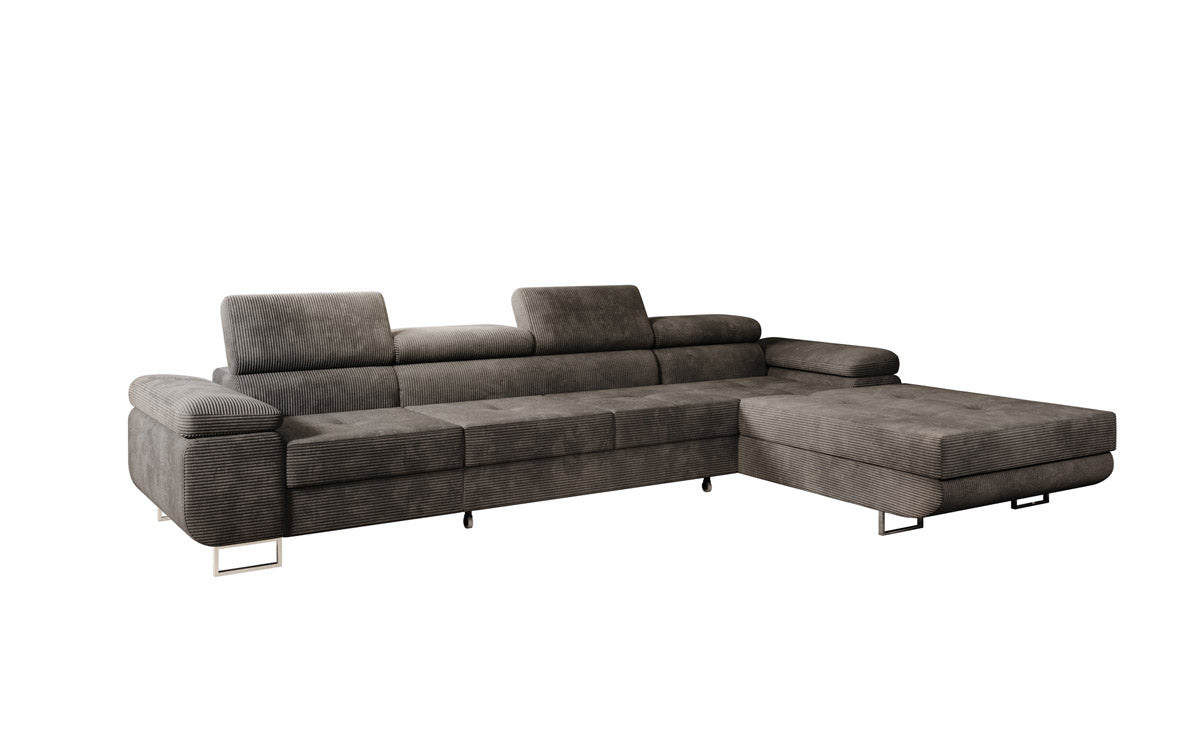 Canapé designer Calvera Maxi avec fonction couchage et rabattable en Côtelé