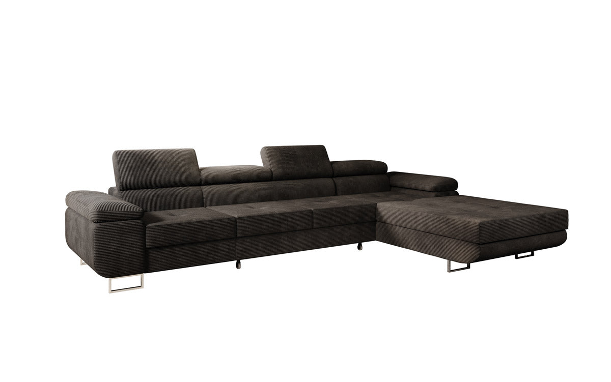Canapé designer Calvera Maxi avec fonction couchage et rabattable en Côtelé