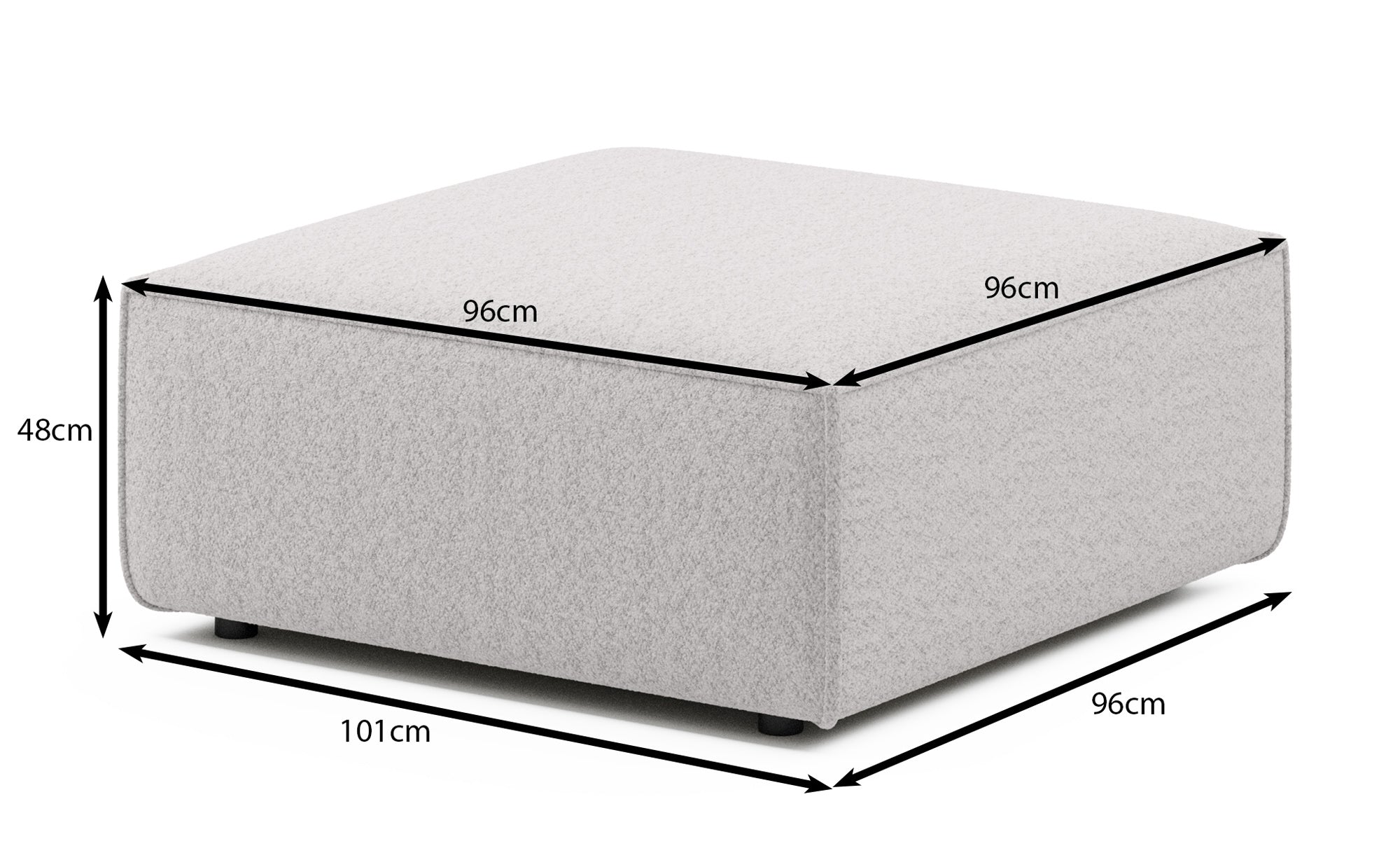 Beistellhocker 100 cm Yuma uit Bouclé