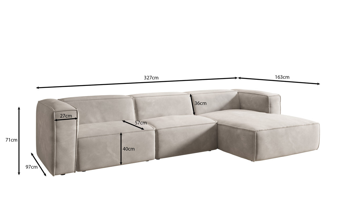 Canapé Designer Comfy L en Velours