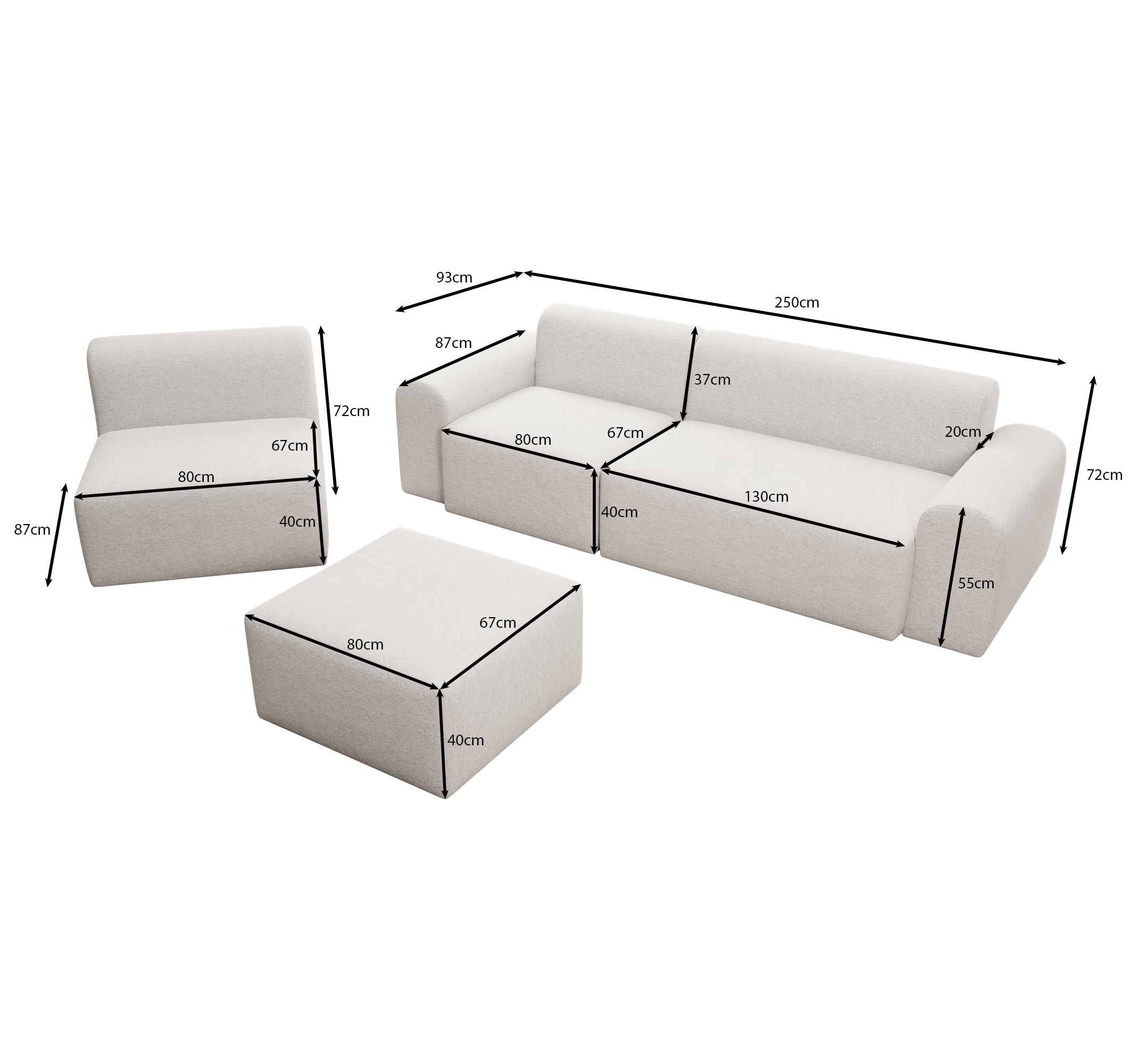 Modulair tuinsofa Relax Set Open