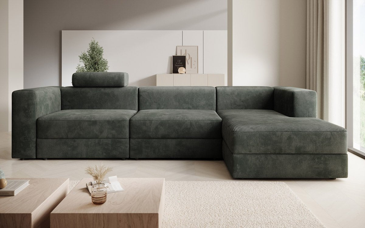 Designer Sofa Stockholm in Cord mit Stauraum