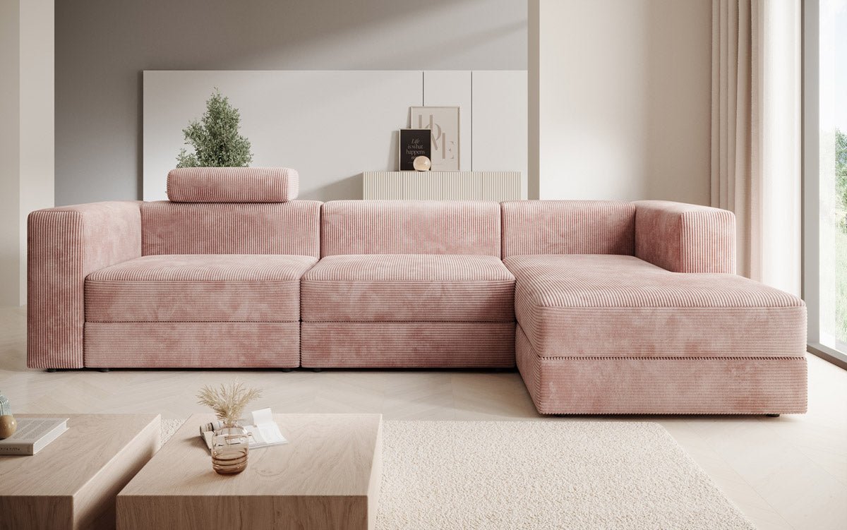 Designer Sofa Stockholm in Cord mit Stauraum