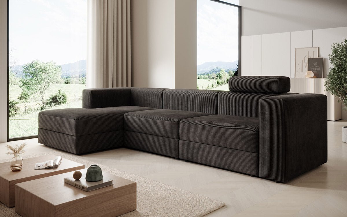 Designer Sofa Stockholm in Cord mit Stauraum