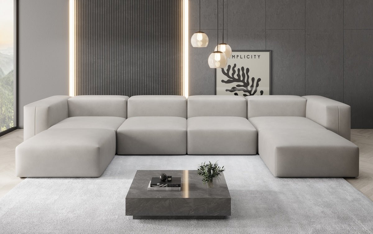 Designer U Sofa Snug in Echtleder