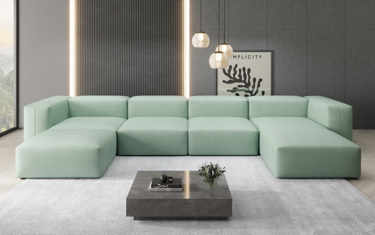 Designer U Sofa Snug in Echtleder