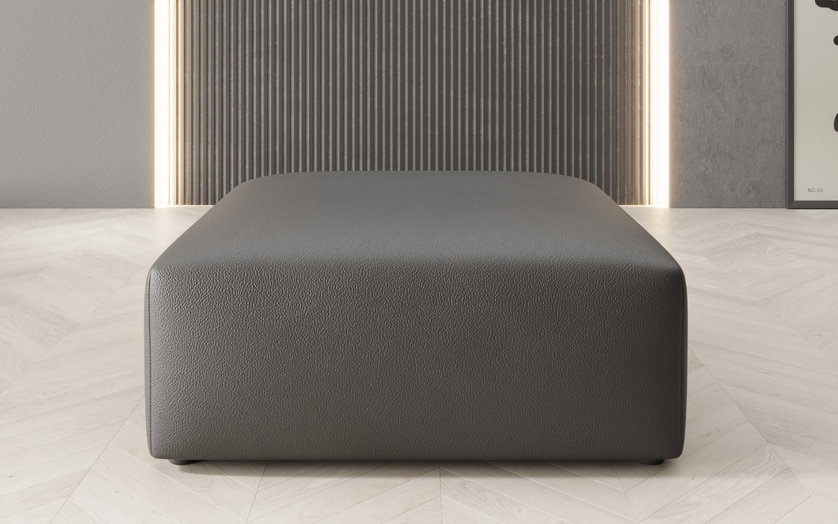 Beistellhocker 80 cm Snug aus Echtleder